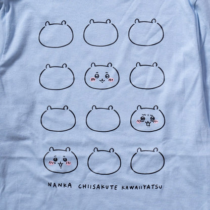 Chiikawa FACE L/S T-Shirt Light Blue