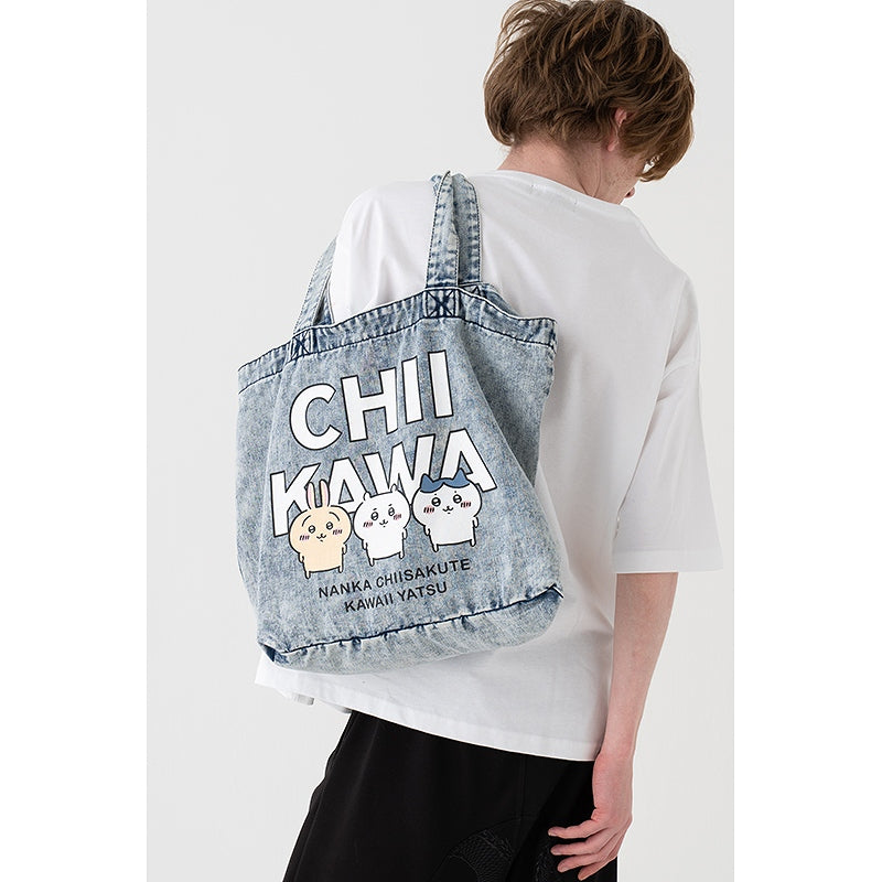 Chiikawa Denim Large Tote Bag (Chemical Wash)