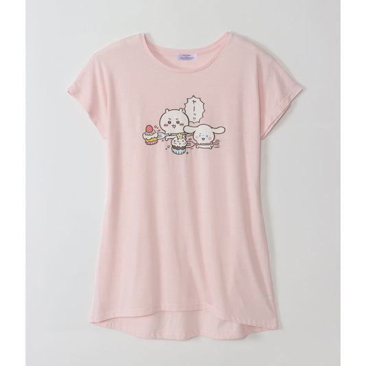 Chiikawa × Sanrio Characters Dolman One-Piece Chiikawa × Cinnamoroll Pink FREE