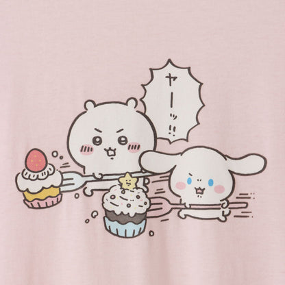 ちいかわ×サンリオキャラクターズ ドルマンワンピ ちいかわ×シナモロール ピンク FREE