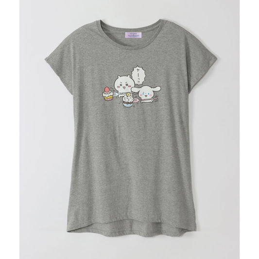 Chiikawa × Sanrio Characters Dolman One-Piece Chiikawa × Cinnamoroll Heather Gray FREE