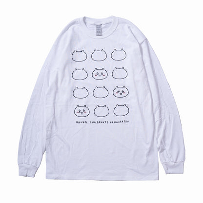 吉伊卡哇 臉部 長袖 T恤（白色）