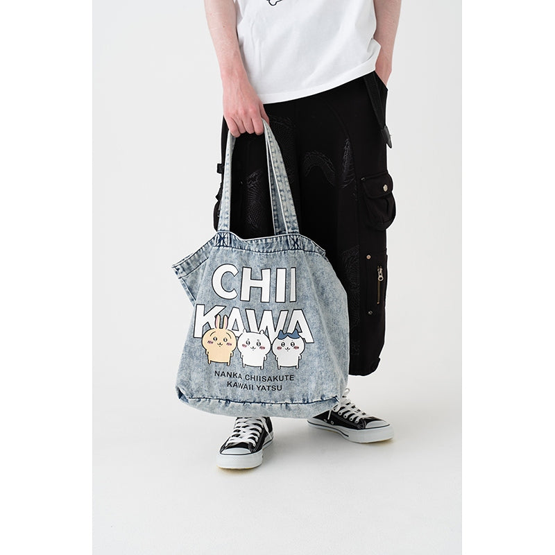 Chiikawa Denim Large Tote Bag (Chemical Wash)
