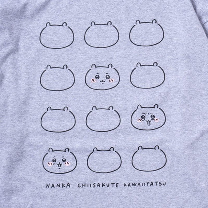 Chiikawa FACE L/S T-Shirt Heather Gray