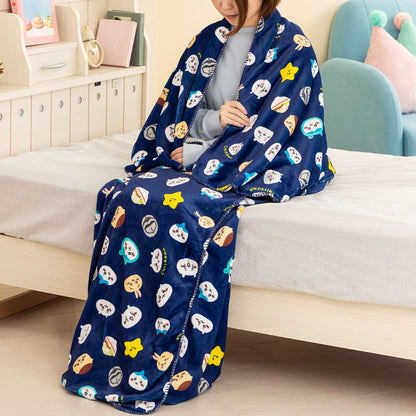 ちいかわ あったか大きめ毛布ブランケット（ネイビー）