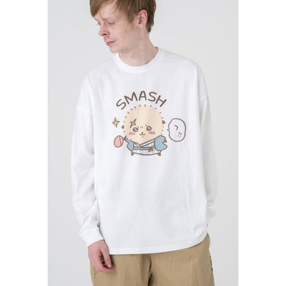 ちいかわ観光 ビックシルエットL/S Tシャツ スマッシュ(ホワイト)