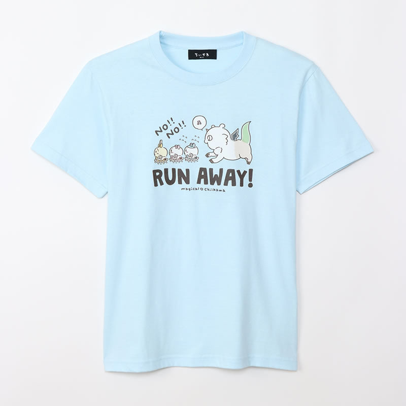 Magical Chiikawa T-Shirt RUN AWAY Light Blue