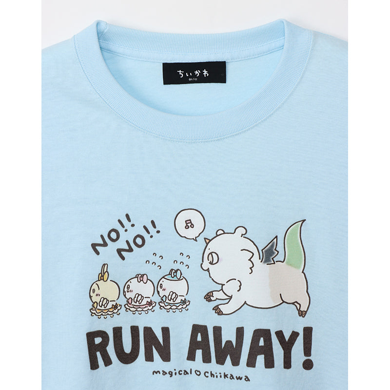 Magical Chiikawa T-Shirt RUN AWAY Light Blue