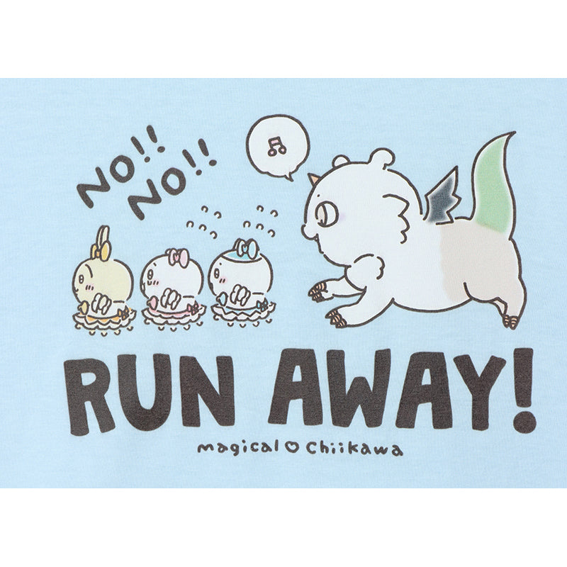 Magical Chiikawa T-Shirt RUN AWAY Light Blue