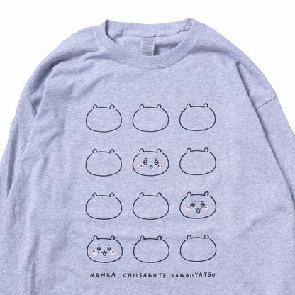 Chiikawa FACE L/S T-Shirt Heather Gray