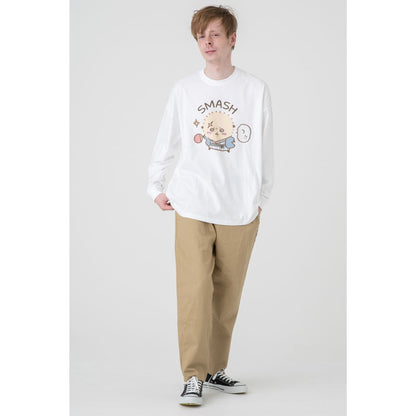 ちいかわ観光 ビックシルエットL/S Tシャツ スマッシュ(ホワイト)