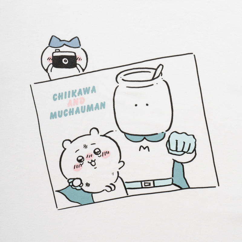 ちいかわ Tシャツ むちゃうマン写真 ホワイト