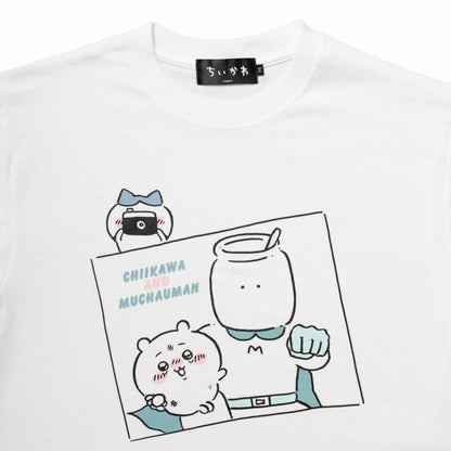 ちいかわ Tシャツ むちゃうマン写真 ホワイト