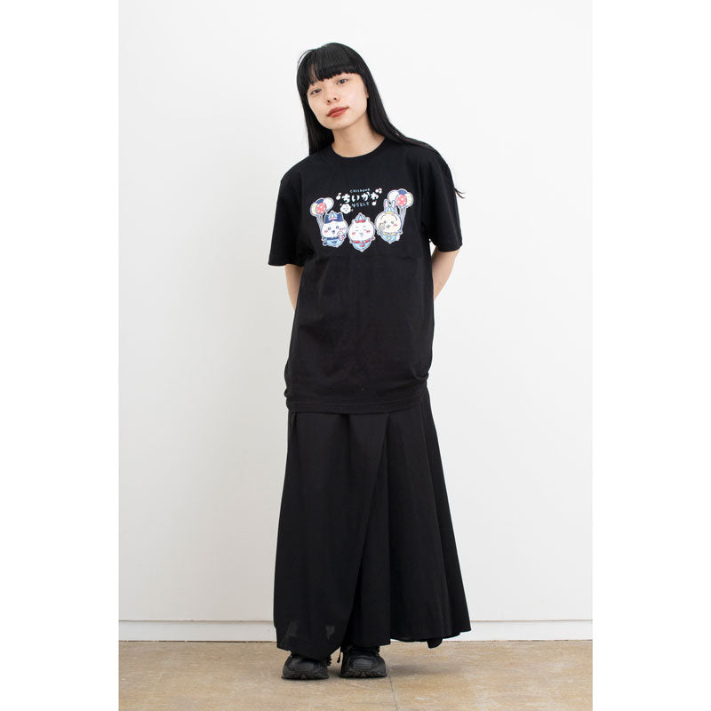 ちいかわ ワクワクゆうえんち Tシャツ メインロゴ ブラック