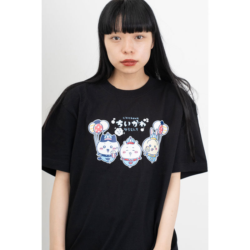 ちいかわ ワクワクゆうえんち Tシャツ メインロゴ ブラック