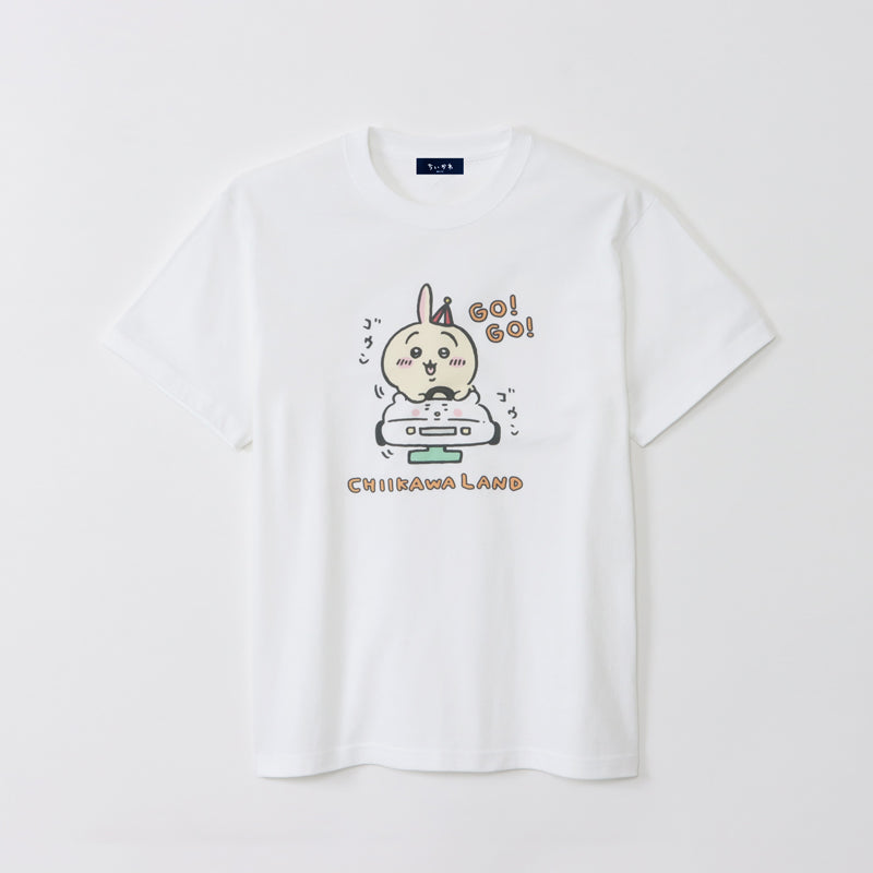 Chiikawa Land T-shirt Usagi Go-Kart White