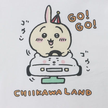 Chiikawa Land T-shirt Usagi Go-Kart White