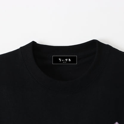 ちいかわ飯店 ビックTシャツ ネオンアート ブラック