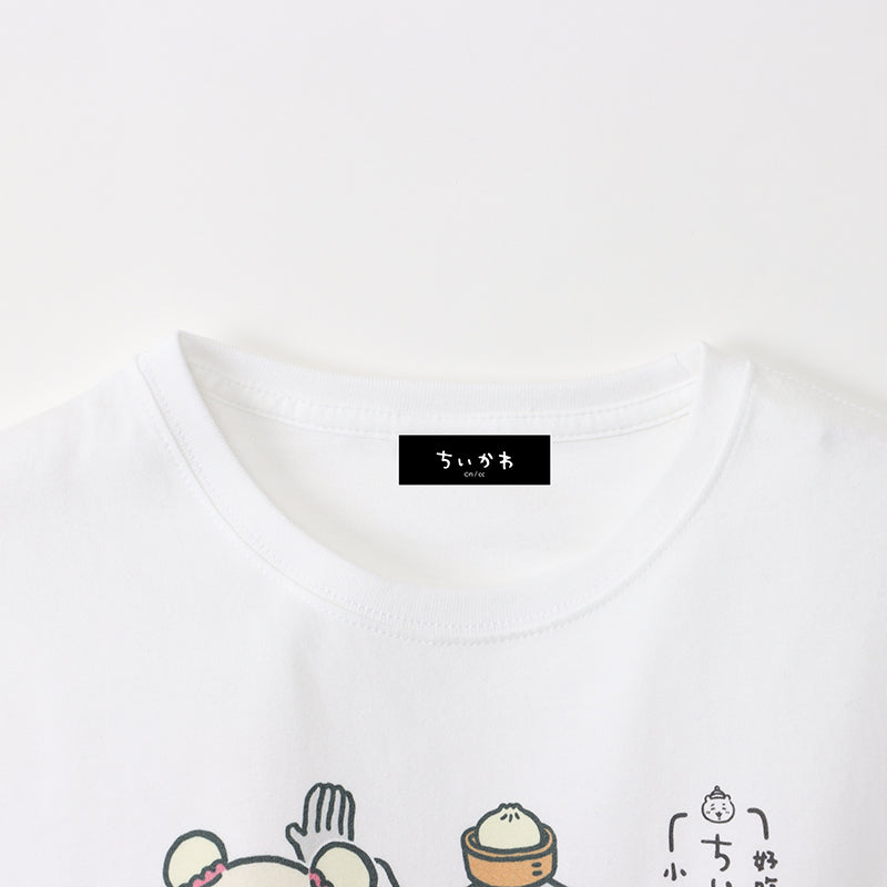 ちいかわ飯店 ビックTシャツ 飯店大集合 ホワイト