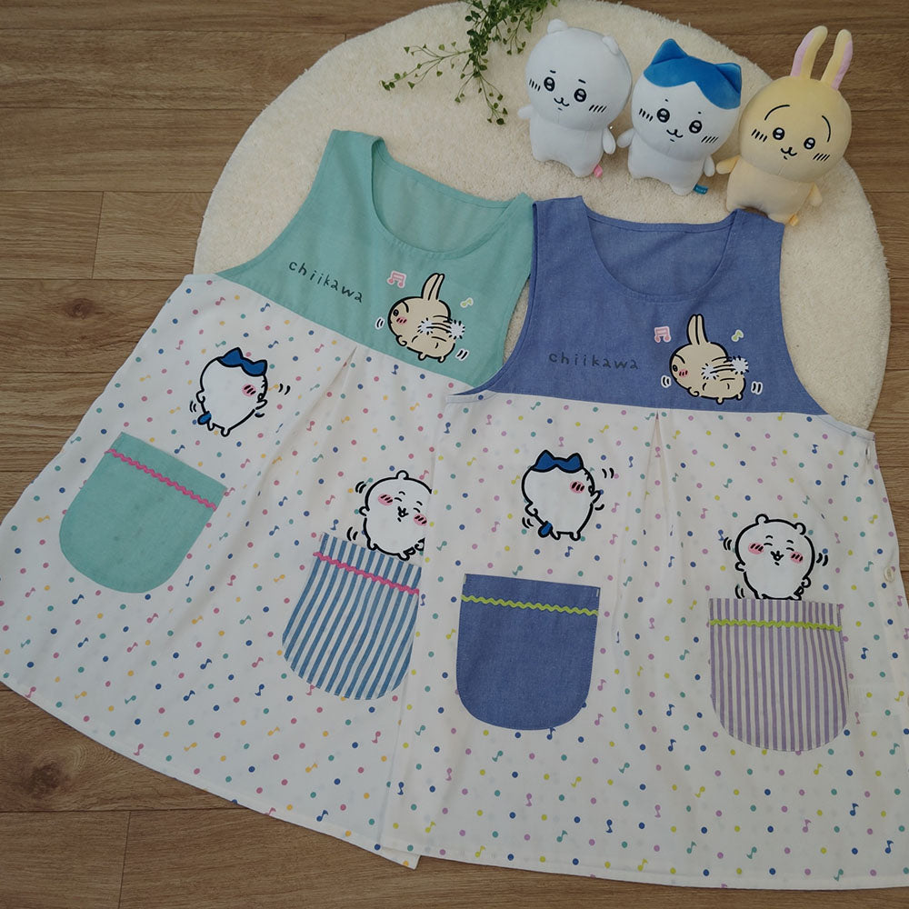 Chiikawa Tablier Apron (Music Note Dots GR)