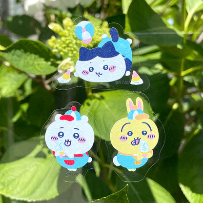 ちいかわ ワクワクゆうえんち ダイカットグラスシート A9（ハチワレアイス）