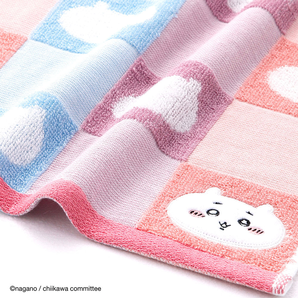 ちいかわ フェイスタオル（パターン ピンク）