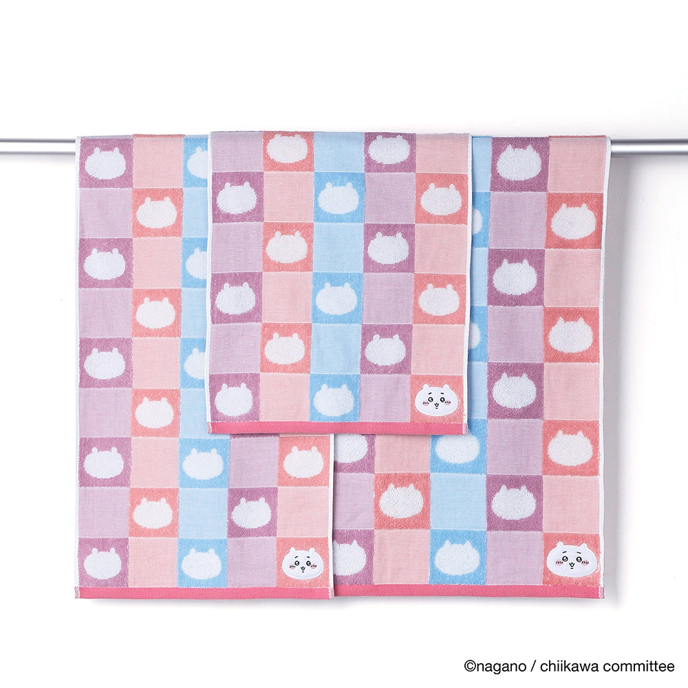 ちいかわ フェイスタオル（パターン ピンク）