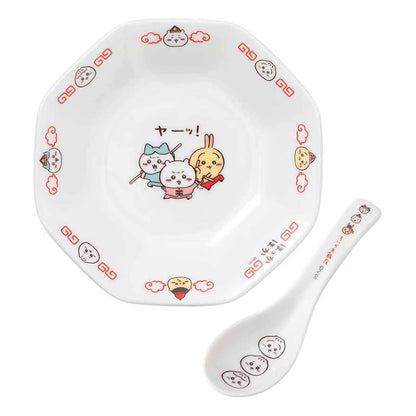 치이카와 반점 볶음밥 접시 & 렌게 세트